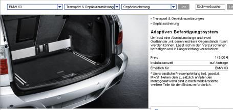 BMW Adaptives Befestigungssystem für 3er, 5er, X3-6, X5M, X6M (E7X